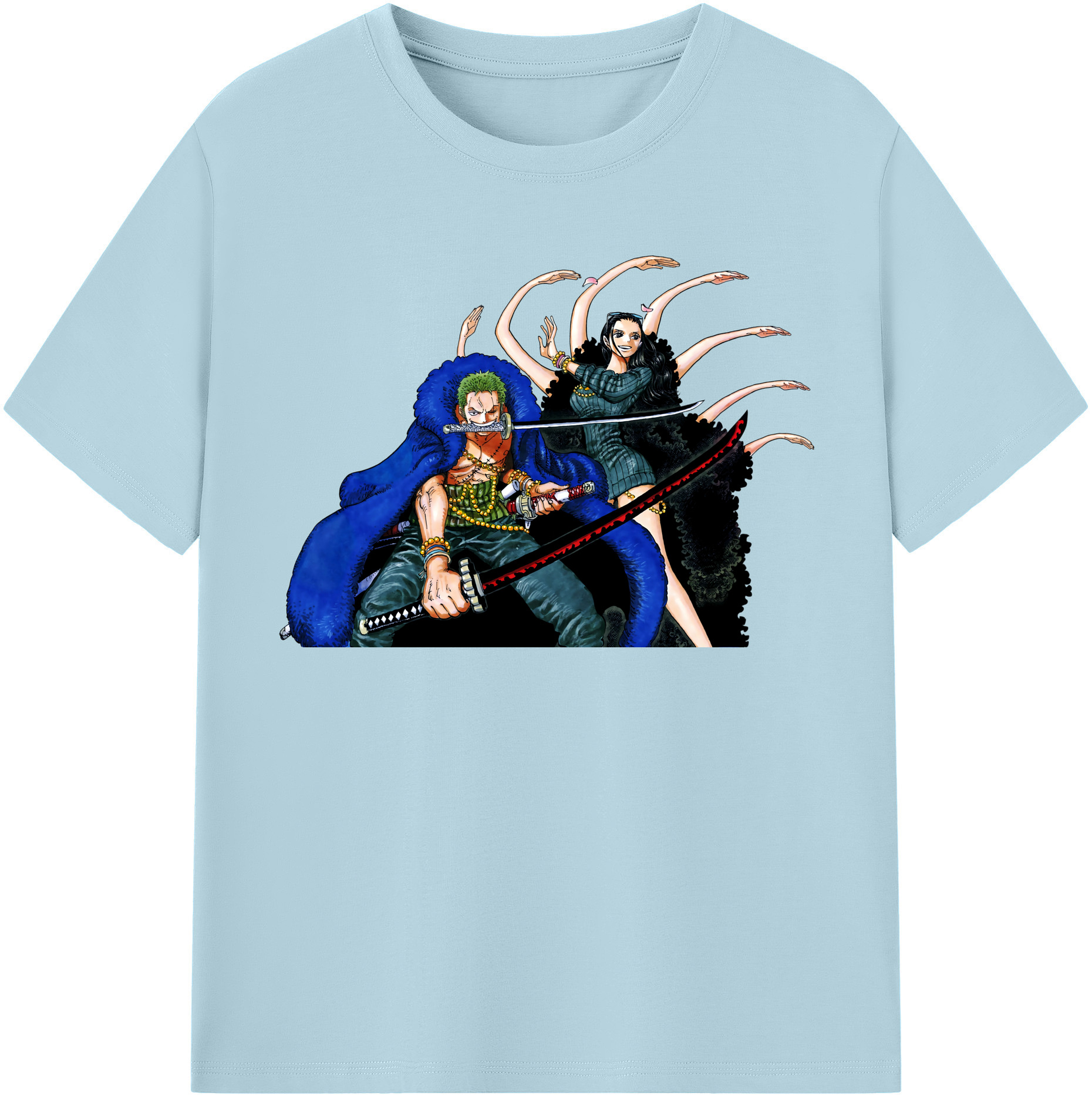 ワンピース ロロノア・ゾロ ONE PIECE Roronoa Zoro 綿100％半袖Tシャツ（フロントプリント）